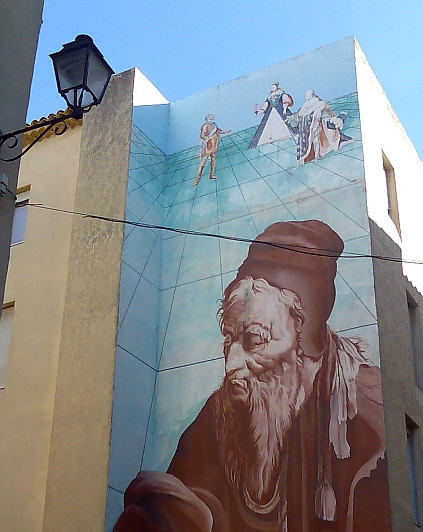 Nostradamus an einer Hauswand in Salon-de-Provence