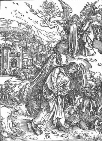 Duerer, Engel vor Jerusalem mit dem Schl�ssel zum Abgrund