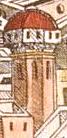 Schedel, Jerusalem, Detail, Turm auf 3 Uhr