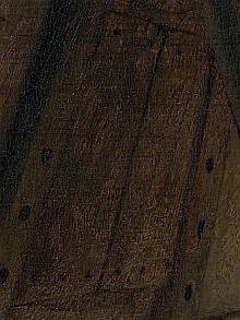 Rembrandt: Künstler in seinem Atelier; Malfläche, Rückseite
