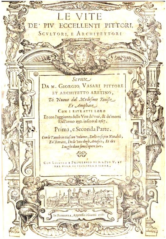 Deckblatt des Werkes Vite, Band 2 von G. Vasari, 1568